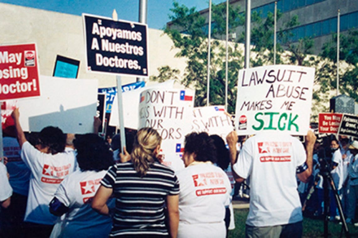 Valley physicians justified in work stoppage. When doctors get sued at the drop of a hat, they become reluctant to practice medicine.