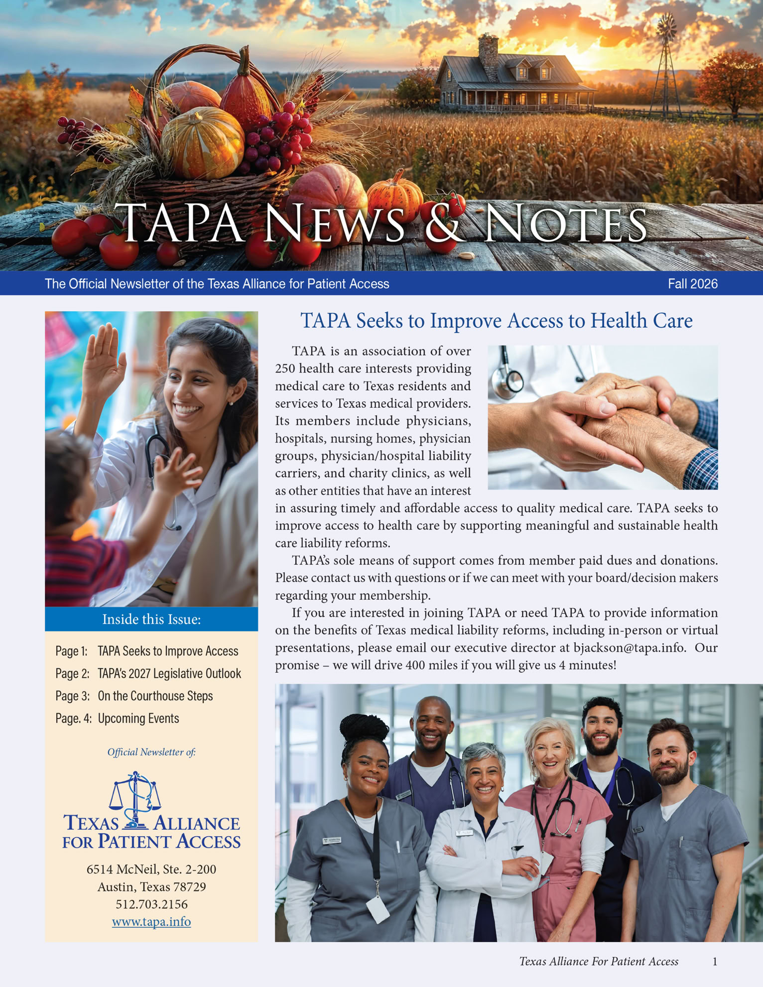 TAPA News & Notes Fall 2026