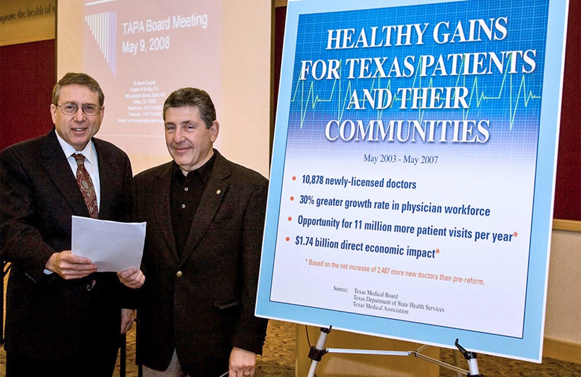 TAPA chair Dr. Howard Marcus and TMA CEO Lou Goodman review the healthy gains